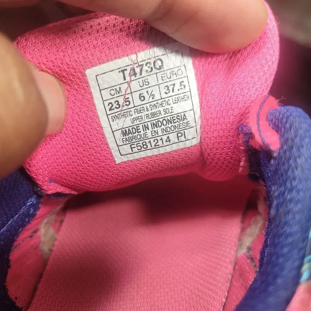 ASICS Gel-Excite 2 Sneakers Women's Size 6.5 Pink Blue Lace Up Running Shoes